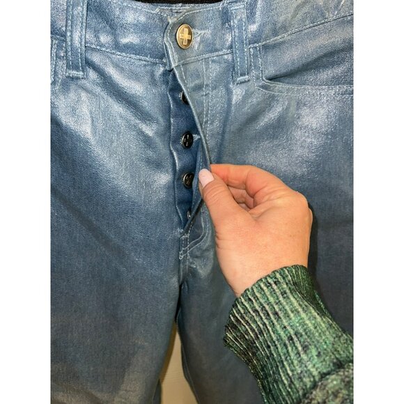 Dr. Martens Coated Denim Skinny Jeans Rare Size 30 Hi Waist - Picture 4 of 7